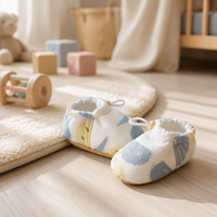 Chaussures à semelle souple pour bébé, antidérapantes, chaussons pour nourrissons, baskets à imprimé floral pour tout-petits, pour le printemps et l'automne