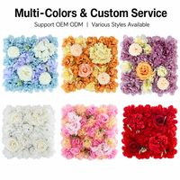 Panel Dinding Bunga Mawar Hydrangea Buatan 38x38cm dengan Bunga Campuran, Latar Belakang Pernikahan, Dekorasi Pesta, Photo Booth, Dekorasi Acara Rumah
