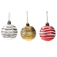 Boule de Noël en plastique de 6 cm, populaire à l'international, à peindre, pendentif décoratif de Noël, fournitures de décoration de Noël