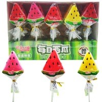 Sucettes aux fruits de pastèque personnalisées, prix d'usine, bonbons durs, collation, saveur fruitée colorée, emballés en sachet, en-cas chinois