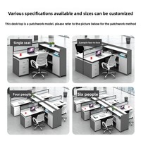 BGZ-217X Ensemble bureau et chaise de bureau moderne et minimaliste avec poste de travail quatre personnes en PVC anti-salissures et gestion des câbles