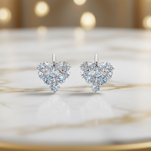 Pendientes de oro blanco con diamantes de corte princesa, color D natural, estilo romántico para boda, joyería fina para mujer - Product Image 2