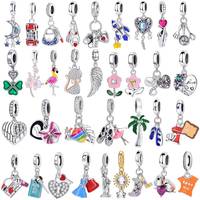 Directement du fabricant : pendentif breloque arbre généalogique en argent sterling S925, bracelet trèfle porte-bonheur DIY, accessoires de bijouterie