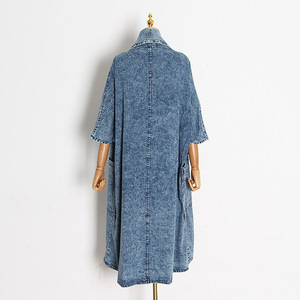 Automne Denim Trench Coat femmes coupe-vent manches lâche <span class=keywords><strong>grande</strong></span> <span class=keywords><strong>taille</strong></span> dames manteaux mode <span class=keywords><strong>vêtements</strong></span> coton Vintage Long solide - Product Image 6