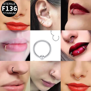Anneau de nez en titane F136 en forme de croissant, bijou de piercing stérile pour usage quotidien - Product Image 1