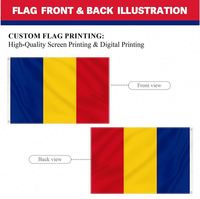 Drapeau national de la Roumanie 3x5 pieds en polyester imprimé numériquement pour décoration extérieure avec œillets – Vente en gros
