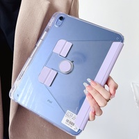Étui de protection transparent rotatif à 360° avec fonction veille/réveil automatique pour tablette iPad (A16) 10e génération 10,9 pouces et 11e génération 11 pouces