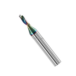 Цветные концевые фрезы DLC с одной канавкой, карбидные фрезы для станка с ЧПУ, 4*25*50 мм для алюминиевой концевой фрезы с одной канавкой - Product Image 1