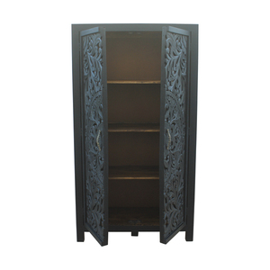 Wooden Almirah <b>Wardrobe</b> Durable Bedroom Closet with Multiple Compartments and Smooth Matte Finish and Natural Look - Product Image 2