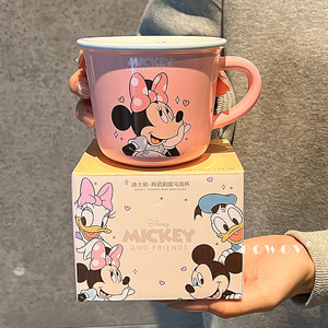 Tazas de Cerámica con Diseño Creativo de Dibujos Animados, Lindas Tazas de Café de Mickey, Minnie y <span class=keywords><strong>Donald</strong></span> Duck, de Gran Capacidad, con Tapa, para Oficina, Regalo al por Mayor - Product Image 3