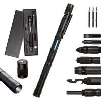 Stylo multifonction tactique 16-en-1 en métal léger, titane, étanche, brise-vitre, ouvre-boîte pour le camping, la randonnée et la survie