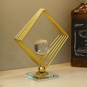 Adornos Modernos de Bola de Cristal Metálica, Diseño Vertical Hecho a Mano, Decoración para el Hogar, Sala de Estar, Dormitorio, Oficina, Boda, <span class=keywords><strong>TV</strong></span> de Lujo - Product Image 4