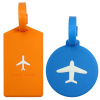 Étiquette de bagage en caoutchouc personnalisée de haute qualité à bas quantité minimale de commande étiquette de bagage en PVC en forme de rectangle rond pour le voyage