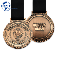 Fabricant d'usine Personnalisé Football Football Or Prix Sport Médaille En Gros 3D Cuivre Prix Hockey Médaille avec Lanière