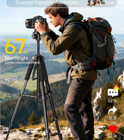 Trépied photo professionnel en aluminium léger avec longue poignée et rotule panoramique, le plus vendu