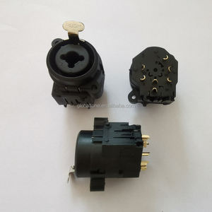 GLOBALTONE <span class=keywords><strong>Combo</strong></span> <span class=keywords><strong>XLR</strong></span> 6.35mm Socket 7P + 1/4" TS/TRS Stereo <span class=keywords><strong>Jack</strong></span> Audio Panel Mount Solder Terminals Black GTA402-7P - Product Image 3