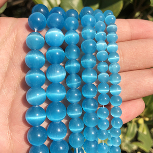 Venta al por Mayor <span class=keywords><strong>de</strong></span> Cuentas Sueltas Redondas <span class=keywords><strong>de</strong></span> <span class=keywords><strong>Piedra</strong></span> <span class=keywords><strong>Ojo</strong></span> <span class=keywords><strong>de</strong></span> <span class=keywords><strong>Gato</strong></span> <span class=keywords><strong>de</strong></span> Color <span class=keywords><strong>Azul</strong></span> Lago, Semipreciosas Naturales <span class=keywords><strong>de</strong></span> 4/6/8/10/12MM, Kuoyu F00227 para Joyería DIY - Product Image 2