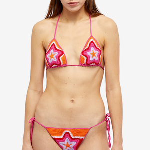 Set Bikini Lavorato a Maglia e Uncinetto Personalizzato, Costume da Bagno Estivo per Donne, Copricostume da Spiaggia, Top Corto all'Uncinetto con Collo all'Americana - Product Image 1