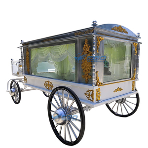 2026 Electric Hearse Funeral Carriage Modern Black Funeral Carriage Antique Glass Carriage Funeral Carriage Electric Horse Cart - Product Image 4