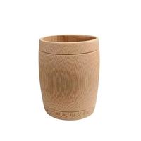 Nouvelle conception de tasse en verre avec couvercle en bambou, tasses à thé et à café biodégradables