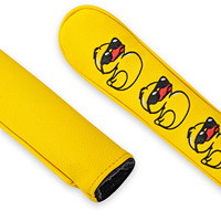 Housse de bâton d'alignement auto-fixante en cuir PU imperméable et élastique, brodée motif petit canard jaune, accessoire de golf populaire, offerte