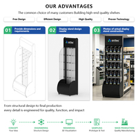 Support de présentation de batterie en métal personnalisé avec crochets pour magasin d'électronique