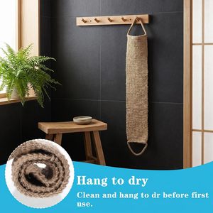 Custom Logo Natural Jute Hemp <b>Back</b> <b>Scrubber</b> Belt Eco Friendly Bath Brush Long Body <b>Scrubber</b> for Men and Women <b>Shower</b> - Product Image 5