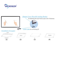 Écran tactile infrarouge 20 points INGSCREEN 19/19,5/21,5/24/27/32/43/49/55/65/70/75/86 pouces avec cadre en alliage d'aluminium USB interactif