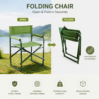 Chaise pliante rapide en une seconde, cadre en acier, tissu Oxford, portable, pour camping, pêche, robuste