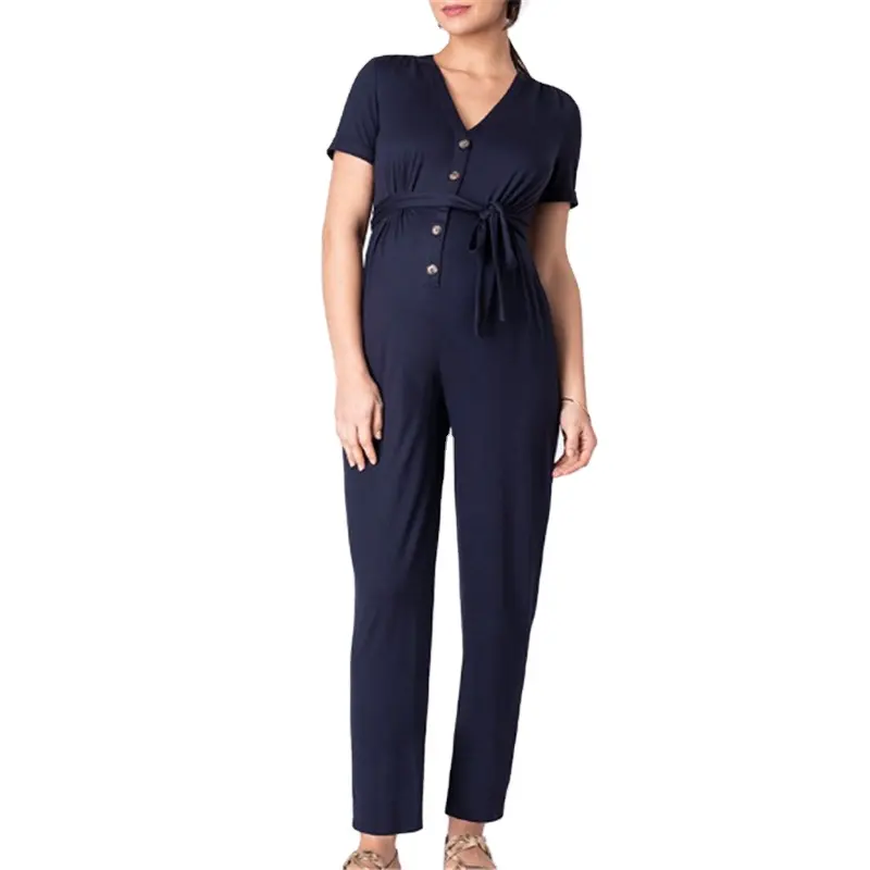 गहरे नीले रंग का मातृत्व Jumpsuit rompers और jumpsuits महिलाओं स्तनपान कपड़े