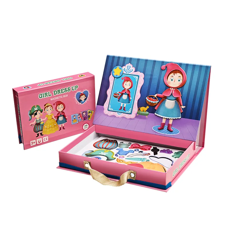 New Multifunction Creativity Girl Dress up Change Magnet Advance Puzzle With Drawing Board Magnetic Puzzle Toys For Kids