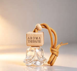 Natural Wooden Cap Car Hanging Fragrance Bottle Refillable Clear Glass Diffuser <b>Container</b> Wholesale - Product Image 3