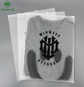 Sac d'emballage en plastique transparent givré avec fermeture éclair, personnalisé avec logo, réutilisable, pour vêtements, maillots de bain, t-shirts - Product Image 1