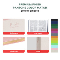 Bible multilingue avec traduction personnalisée du texte intérieur, reliure cousue, couverture rigide en PU, impression offset, service de traduction