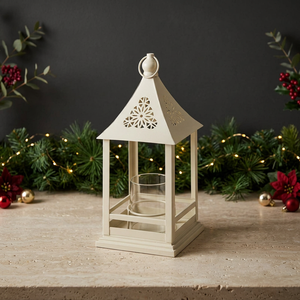 Wholesale Ivory Metal Moroccan Style <b>Mini</b> Candle <b>Lantern</b> for Home Tabletop and Hanging Decoration - Product Image 2