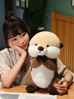 Vente en gros poupée de loutre personnalisée cadeau d'anniversaire pour jolie fille nouvelle peluche de loutre porte-bonheur