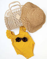 Célèbre Marque Enfant Bébé Trois Pièces String Bikini Ensemble Designer Maillots De Bain String Bikini Ensemble Maillot De Bain Vêtements De Plage Micro Mini Bikini