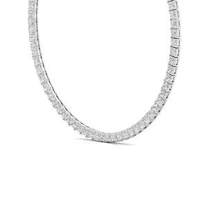 Collar de tenis con diamantes cultivados en laboratorio de corte princesa en oro, joyería fina elegante y de lujo certificada, clásico brillante para mujer - Product Image 4