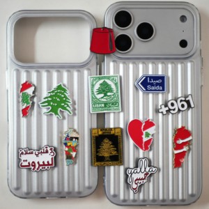 Autocollant de téléphone en métal moderne gravé sur mesure, design Liban, logo, forme de carte, étoile, pour la décoration de coques de téléphone et de sacs - Product Image 2