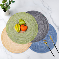 Nappe ronde de luxe en polyester et coton tissé, épaisseur 3 mm, écologique, multicolore, antidérapante, élégante et abordable