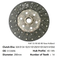 Disque d'embrayage de tracteur 5133696 280mm 14T pour Fiat 480 640 450 600 New Holland 55-46 60-66, plaque d'embrayage de tracteur 5150650, pièce de rechange