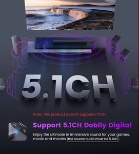 Convertisseur HDMI ARC 4K, sortie optique Toslink SPDIF et AUX, répartiteur audio stéréo, HDCP2.2, <span class=keywords><strong>PCM</strong></span>/DTS 5.1 - Product Image 4