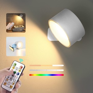 2024 <b>Wall</b> Lamp 360 Magnetic Ball Rotate LED Sconces USB Rechargeable Dimmable Touch <b>Control</b> Cordless <b>Wall</b> Mounted Reading Lamp - Product Image 3
