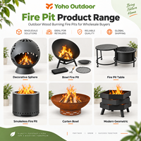 Brasero en acier de 42 pouces avec 2 grilles, couvercle, pique-foyer et table métallique - Barbecue extérieur écologique à bois 45000-49999 BTU, revêtement poudré