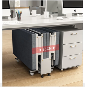 <span class=keywords><strong>Lit</strong></span> simple blanc luxueux cadre inférieur élargi épaissi Design pliable moderne pour hôtels appartements nouveau <span class=keywords><strong>lit</strong></span> de pause déjeuner en métal - Product Image 4