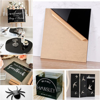 Plaques acryliques miroir noires réfléchissantes 3 mm (1/8 po) d'épaisseur, 12x16 pouces (12x12'') en PMMA pour l'artisanat DIY et l'affichage artistique