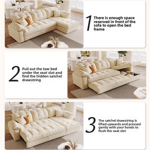 أو قطعة قماش سحابية إمبرطورية أو مساحة صغيرة أثاث غرفة المعيشة وظيفة تخزين الإسفنج نمط كريم - Product Image 4