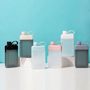 Eco-friendly Reusable Hot Selling Personalized Portable <b>Drop</b> New Creative Anti-hand square Plastic Water Bottle - Product Image 3