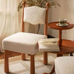 Silla de comedor nórdica Little Prince de madera maciza, asiento tapizado en nogal blanco, diseño minimalista moderno para uso doméstico - Product Image 2