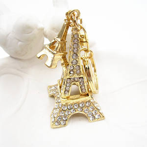 2024ปารีสหอไอเฟล Rhinestone พวงกุญแจตกแต่งของขวัญส่งเสริมการขายพวงกุญแจจี้ของที่ระลึกหอไอเฟลพวงกุญแจ - Product Image 1